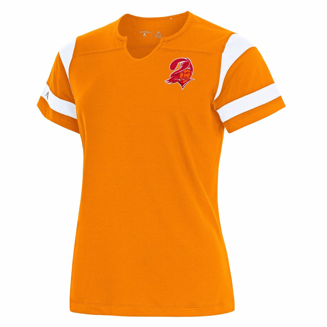 Tampa Bay Buccaneers Antigua Women's Encounter Short Sleeve Notch Neck Top - Orange - NFL