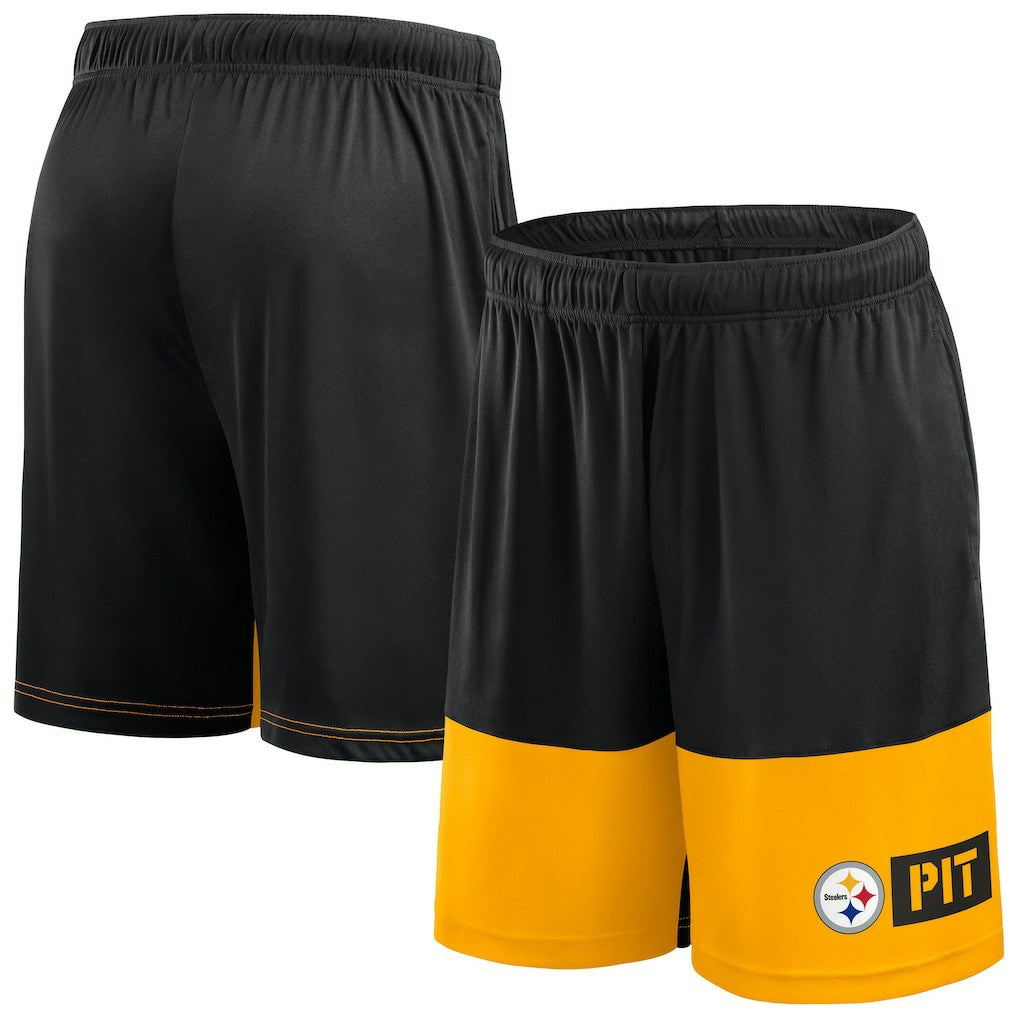 Pittsburgh Steelers Big & Tall Best of the Best Performance Shorts - Black/Gold - Fanatics