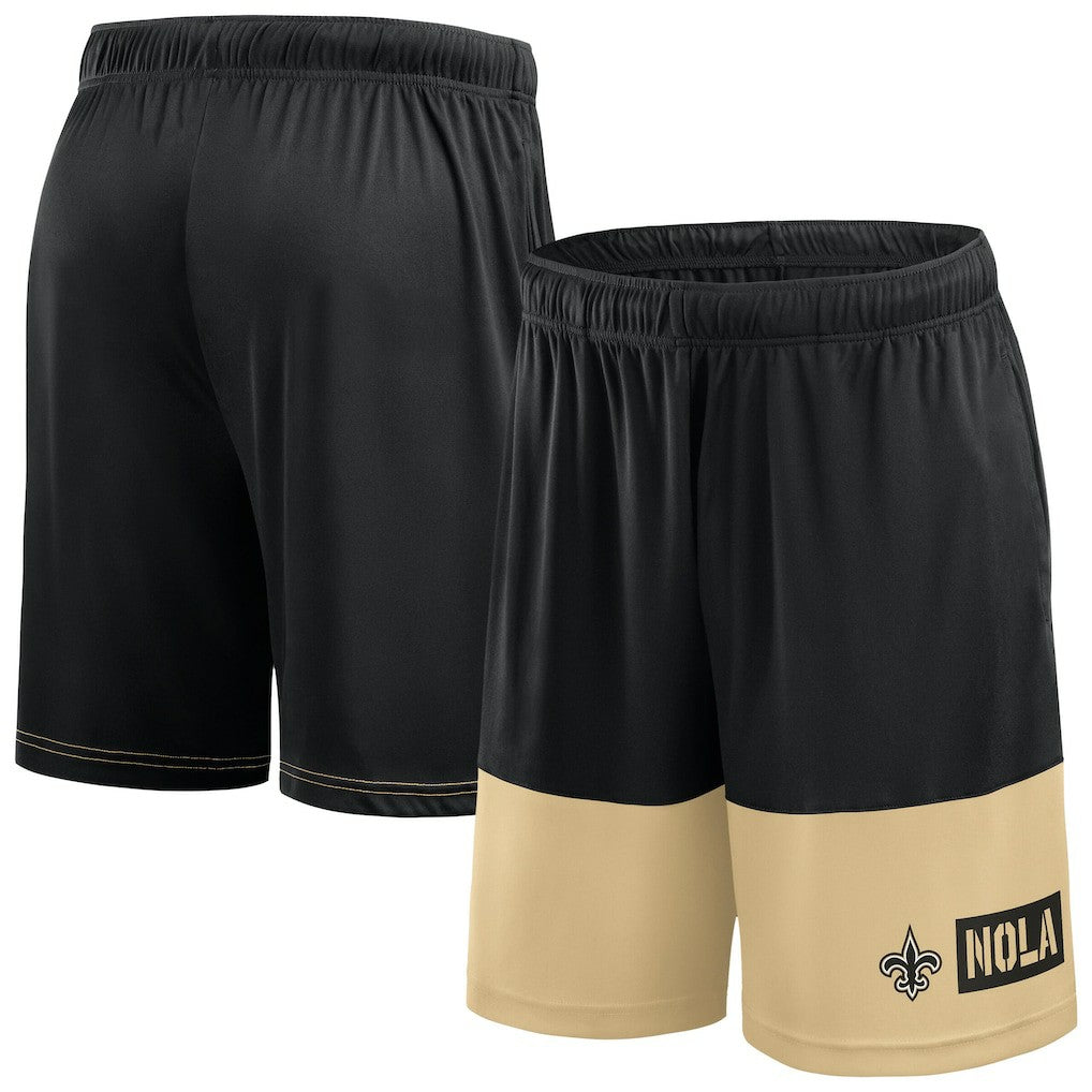 New Orleans Saints Big & Tall Best of the Best Performance Shorts - Black/Gold - Fanatics