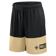 New Orleans Saints Big & Tall Best of the Best Performance Shorts - Black/Gold - Fanatics