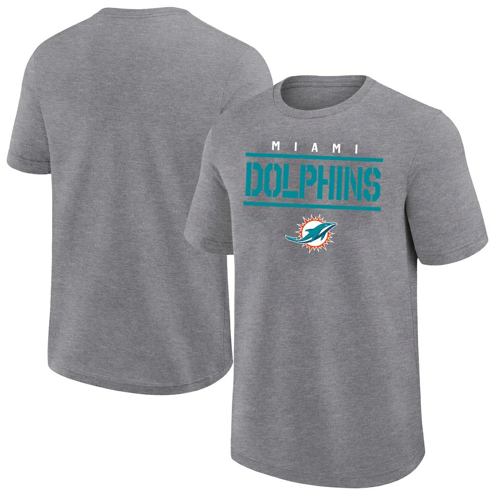 Miami Dolphins Big & Tall Top Notch T-Shirt - Heather Gray - Fanatics