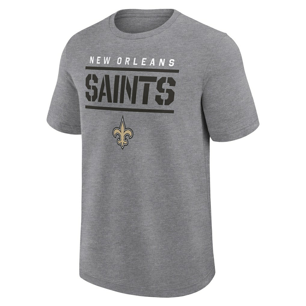 New Orleans Saints Big & Tall Top Notch T-Shirt - Heather Gray - Fanatics