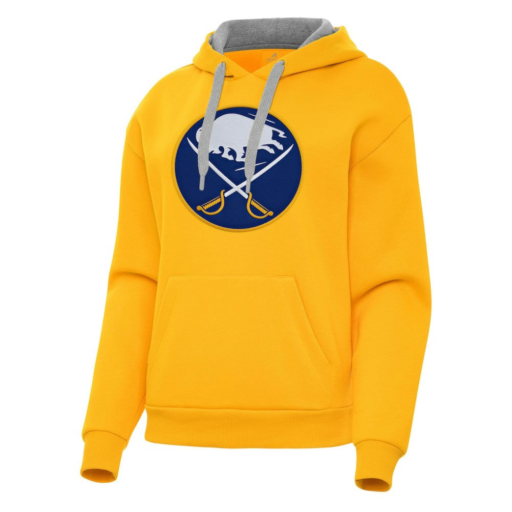 Buffalo Sabres Antigua Women's Victory Pullover Hoodie - Gold | NHL Lifestyle