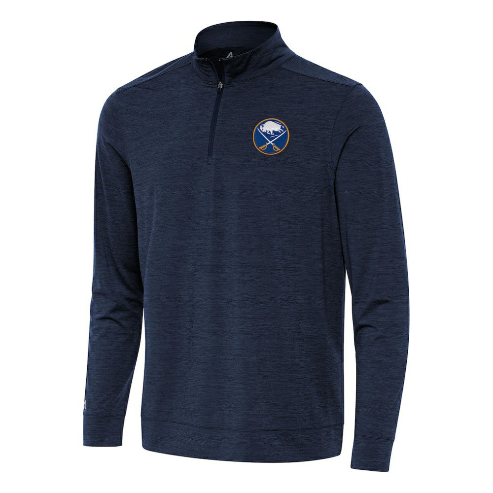 Buffalo Sabres Antigua Bright Quarter-Zip Top - Heather Navy | NHL Clearance