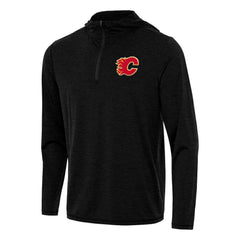 Calgary Flames Antigua Tidy Quarter-Zip Hoodie - Heather Black | NHL sale