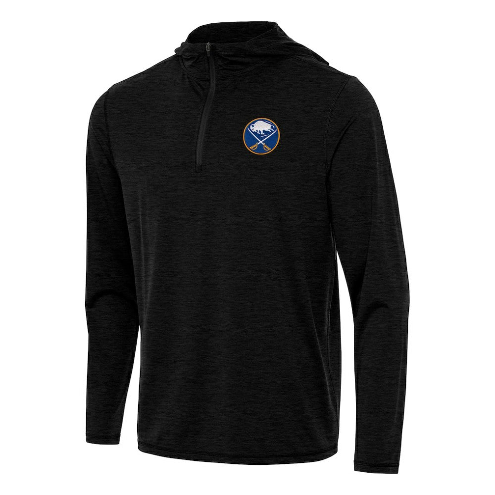 Buffalo Sabres Antigua Tidy Quarter-Zip Hoodie - Heather Black | NHL Lifestyle