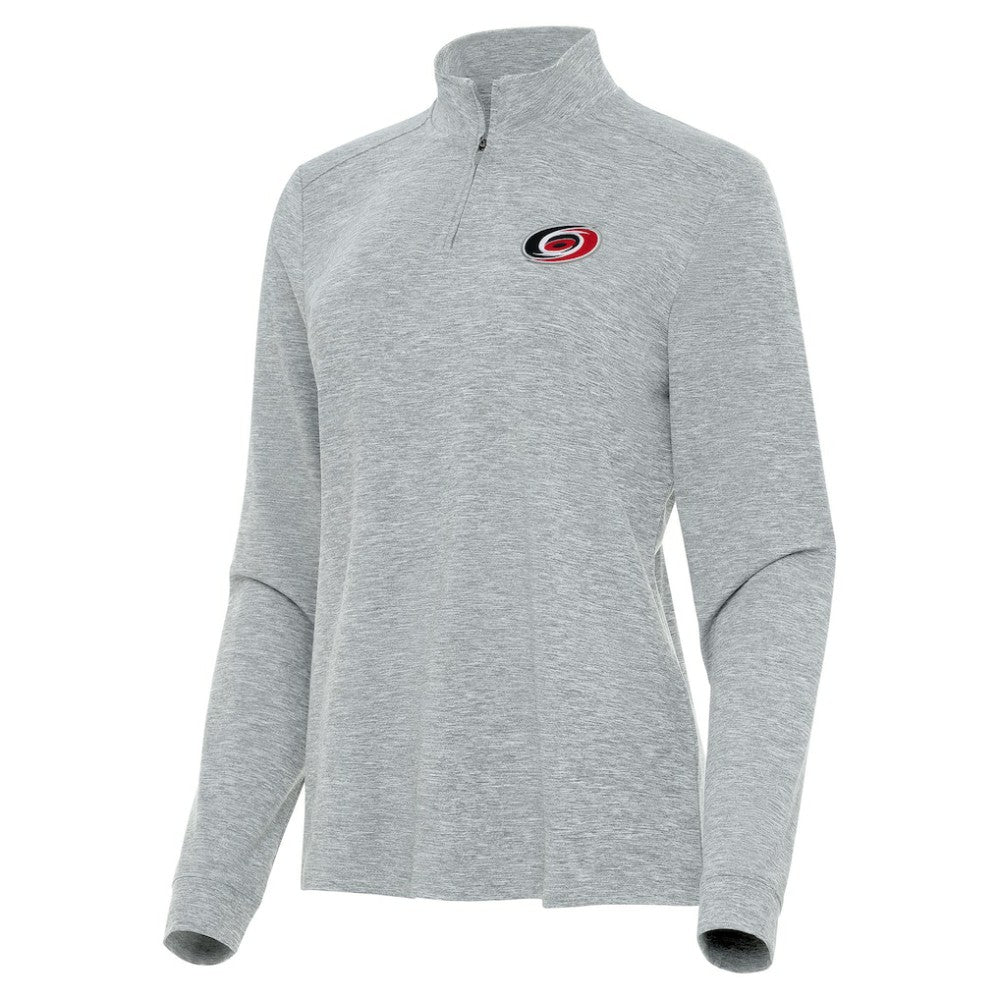 Carolina Hurricanes Antigua Women's Mentor Quarter-Zip Mock Long Sleeve Top - Heather Gray | NHL sale