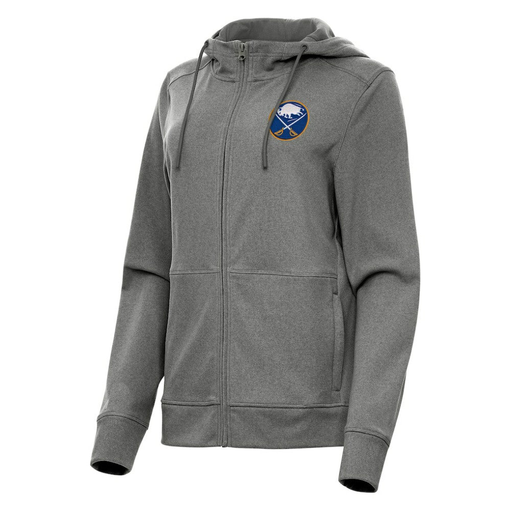Buffalo Sabres Antigua Women's Seeker Full-Zip Hoodie - Heather Black | NHL Clearance