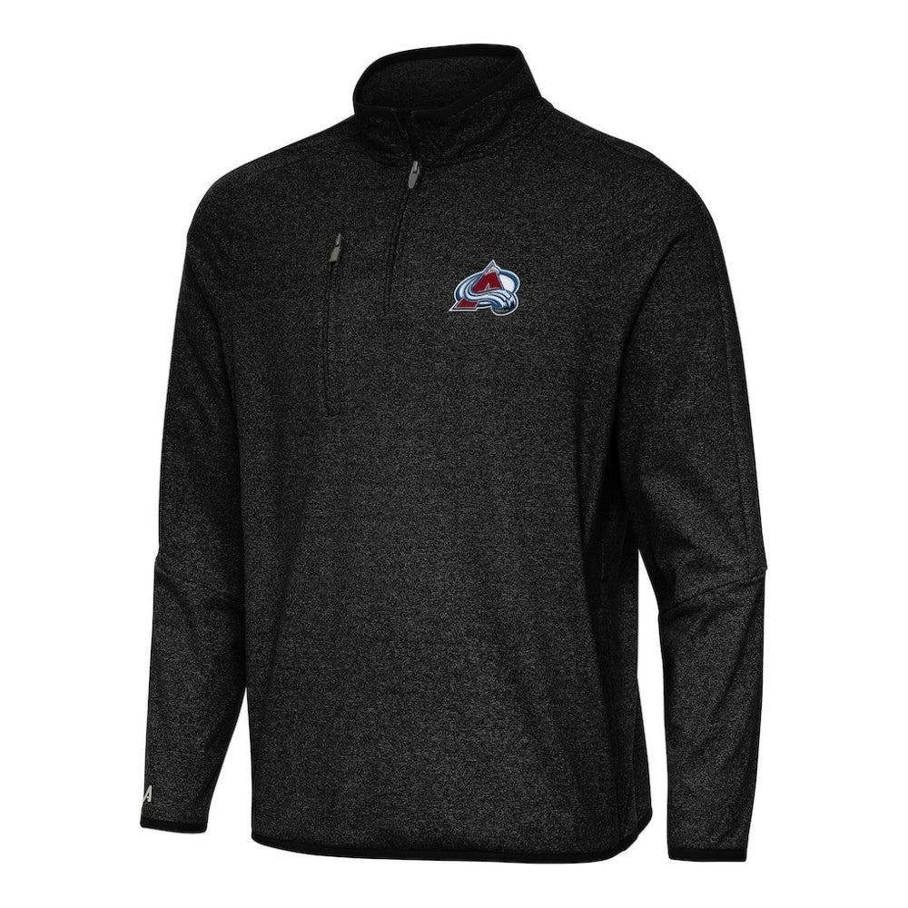 Colorado Avalanche Antigua Certain Quarter-Zip Tri-Blend Sweatshirt - Heather Black | NHL on sale