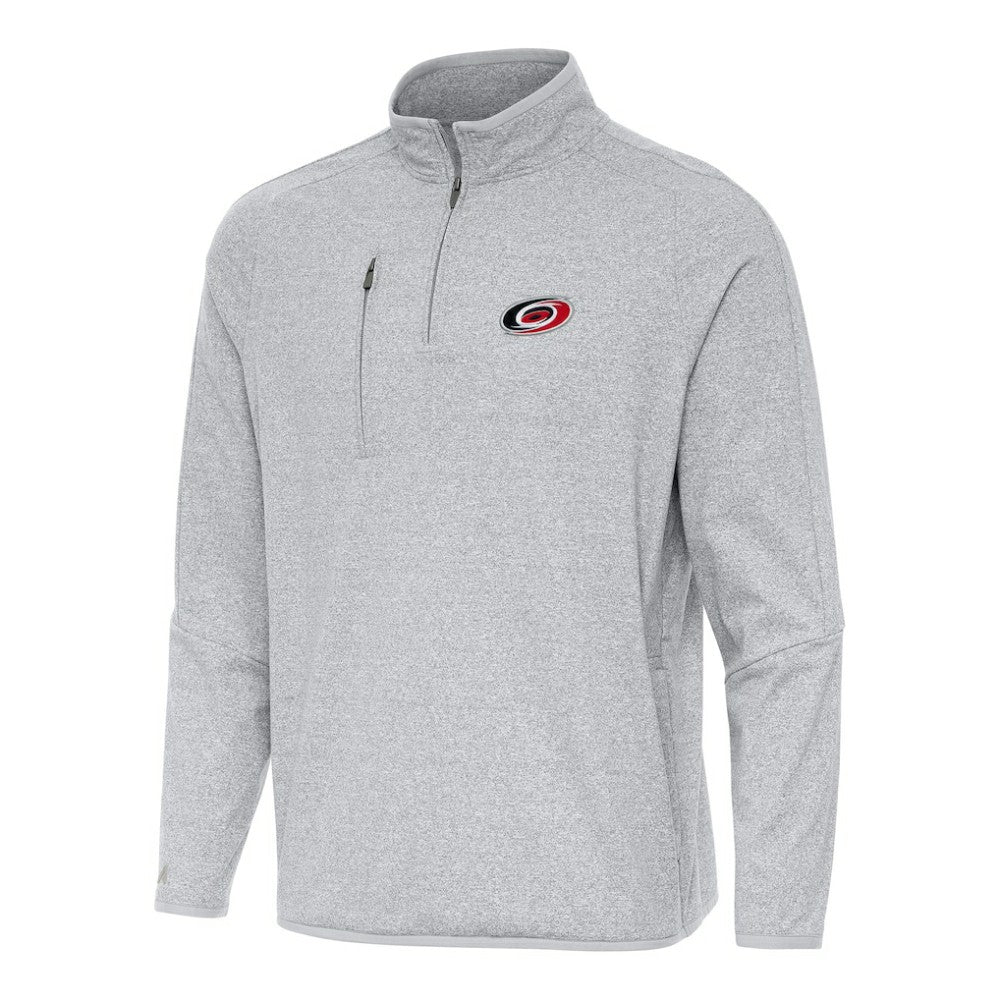 Carolina Hurricanes Antigua Certain Quarter-Zip Tri-Blend Sweatshirt - Heather Gray | NHL Clearance