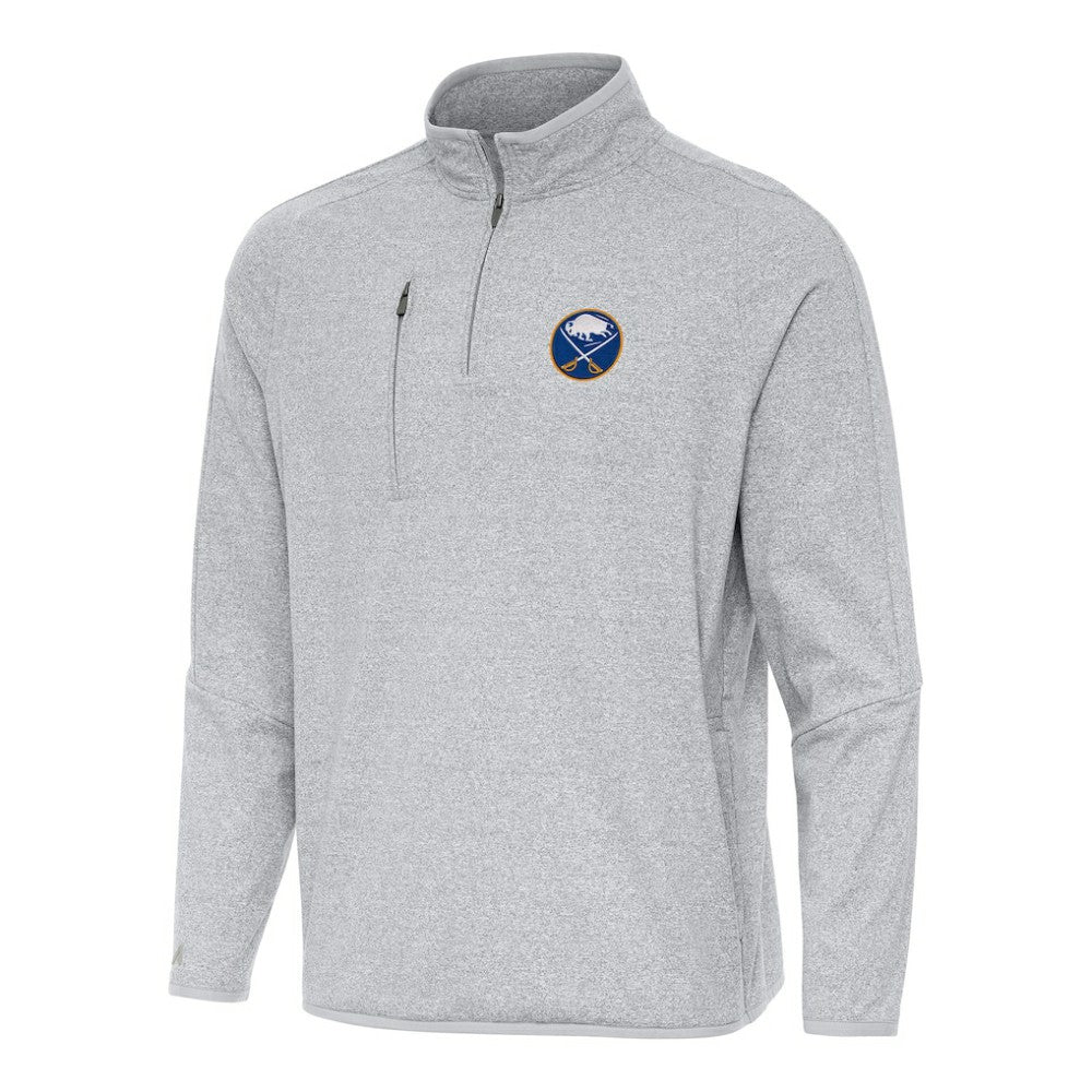 Buffalo Sabres Antigua Certain Quarter-Zip Tri-Blend Sweatshirt - Heather Gray | NHL on sale