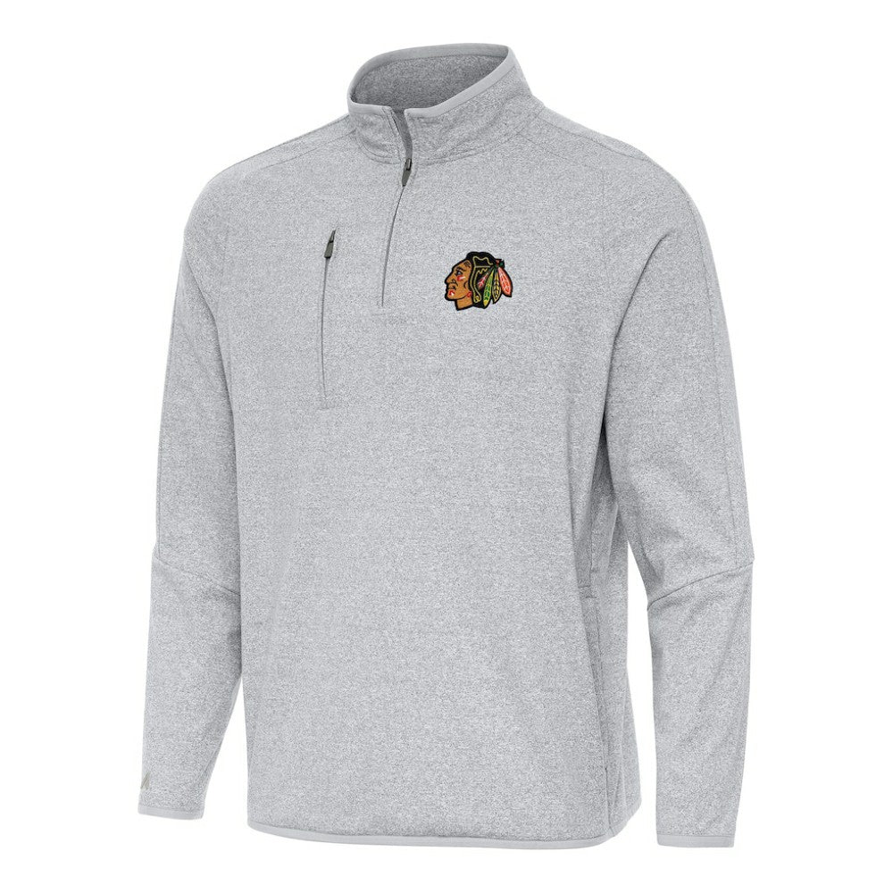 Chicago Blackhawks Antigua Certain Quarter-Zip Tri-Blend Sweatshirt - Heather Gray | NHL sale