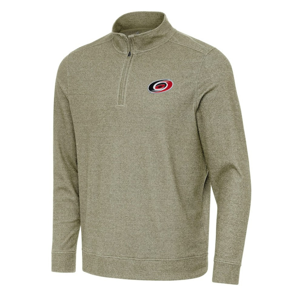 Carolina Hurricanes Antigua Subtle Quarter-Zip Sweatshirt - Olive | NHL Clearance