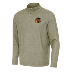 Chicago Blackhawks Antigua Subtle Quarter-Zip Sweatshirt - Olive | NHL on sale