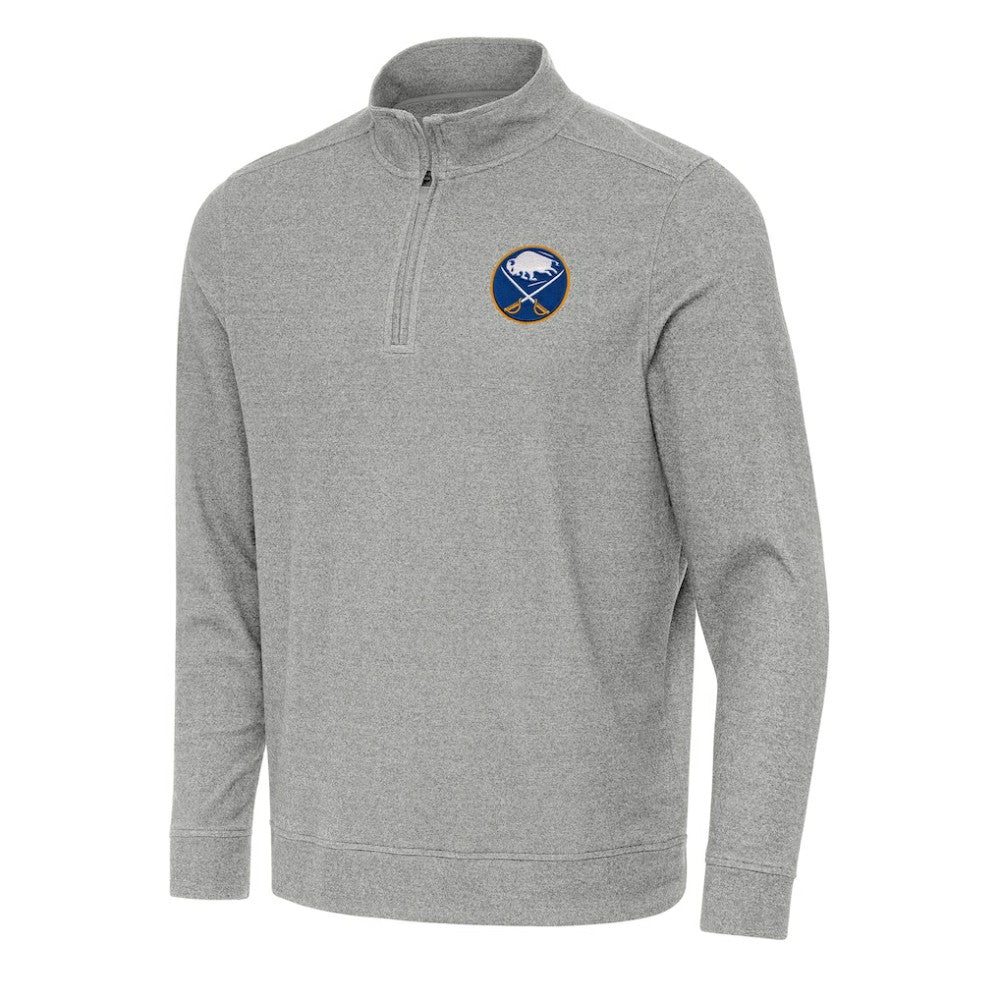 Buffalo Sabres Antigua Subtle Quarter-Zip Sweatshirt - Heather Gray | NHL Lifestyle