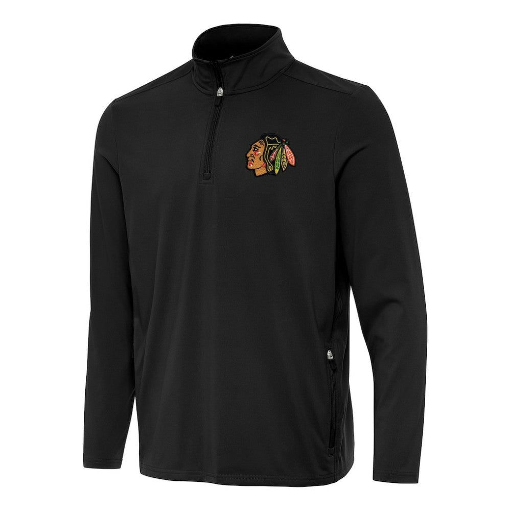 Chicago Blackhawks Antigua Perilous Quarter-Zip Sweatshirt - Black | NHL near me