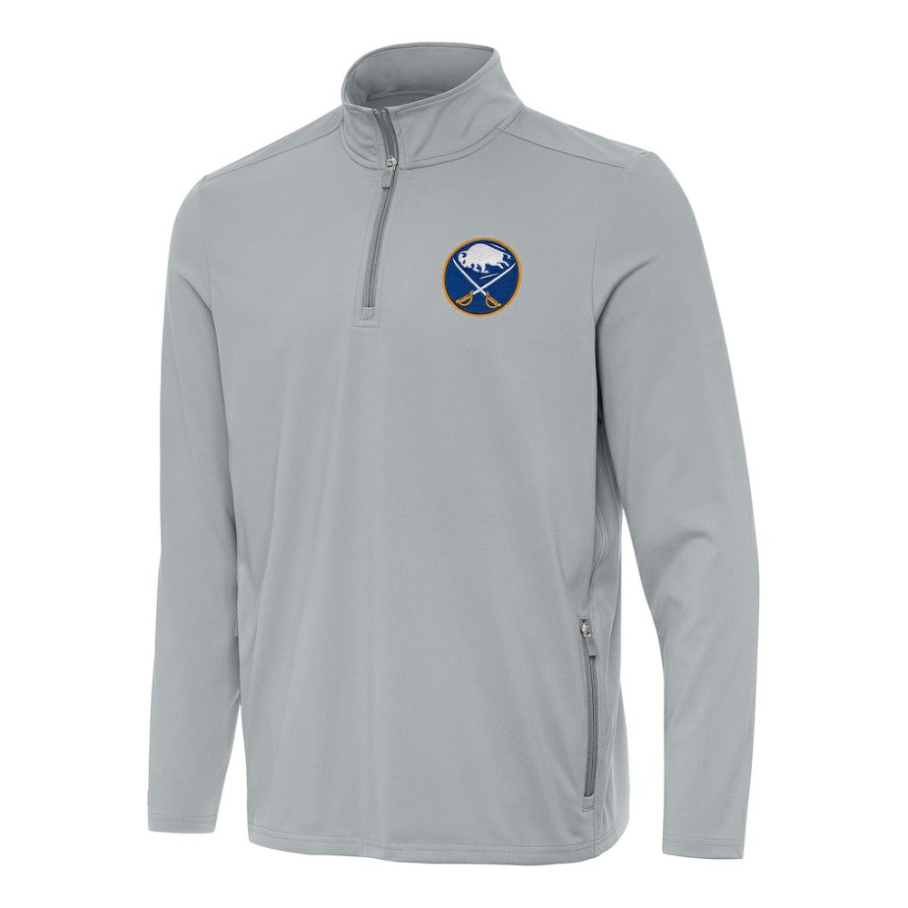Buffalo Sabres Antigua Perilous Quarter-Zip Sweatshirt - Gray | NHL Lifestyle