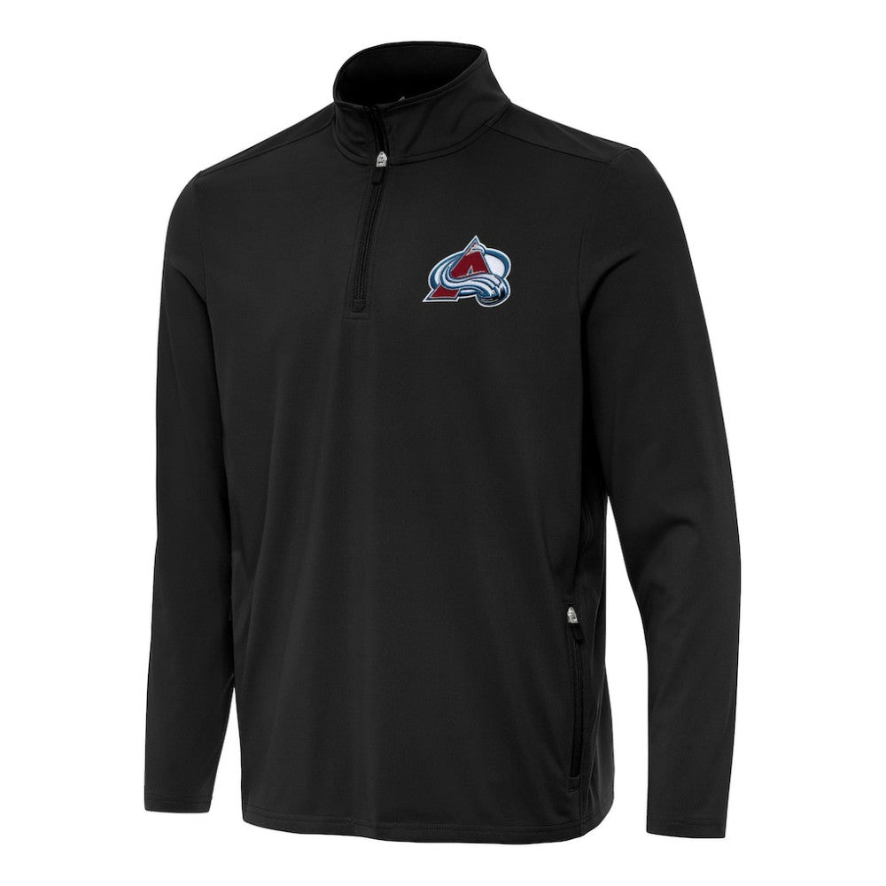 Colorado Avalanche Antigua Perilous Quarter-Zip Sweatshirt - Black | NHL Lifestyle