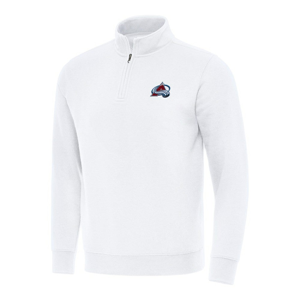 Colorado Avalanche Antigua Victory Quarter-Zip Mock Sweatshirt - White | NHL near me