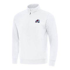 Colorado Avalanche Antigua Victory Quarter-Zip Mock Sweatshirt - White | NHL near me