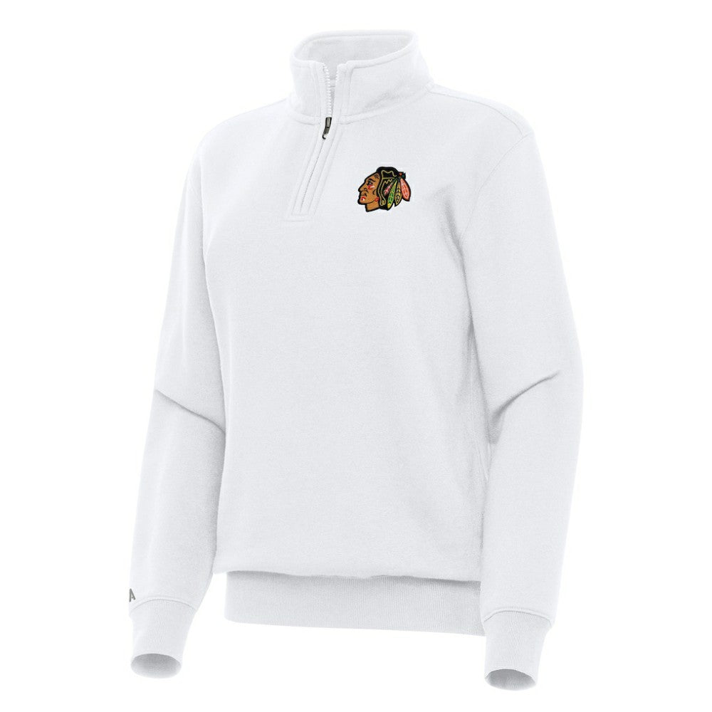 Chicago Blackhawks Antigua Women's Victory Quarter-Zip Sweatshirt - White | NHL sale