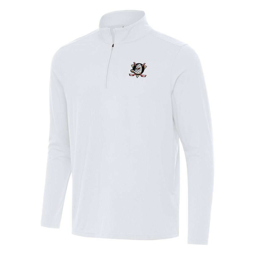 Anaheim Ducks Antigua Intent Quarter-Zip Top - White | NHL on sale