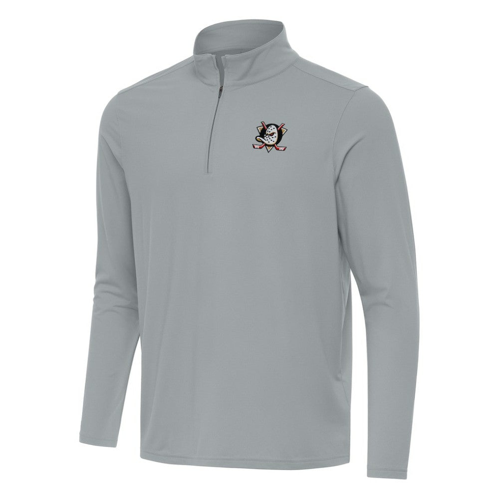 Anaheim Ducks Antigua Intent Quarter-Zip Top - Gray | NHL Lifestyle