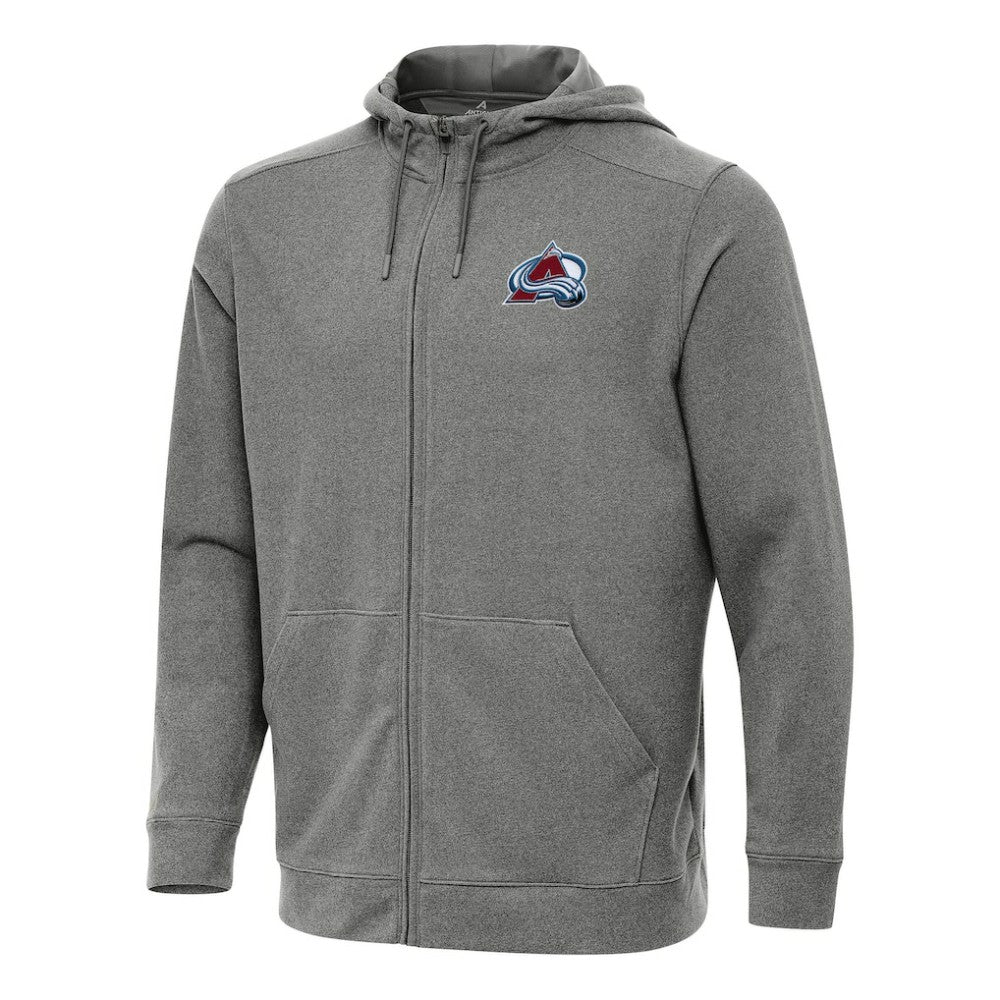 Colorado Avalanche Antigua Effortless Full-Zip Hoodie Jacket - Heather Black | NHL Lifestyle