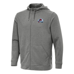 Colorado Avalanche Antigua Effortless Full-Zip Hoodie Jacket - Heather Black | NHL Lifestyle