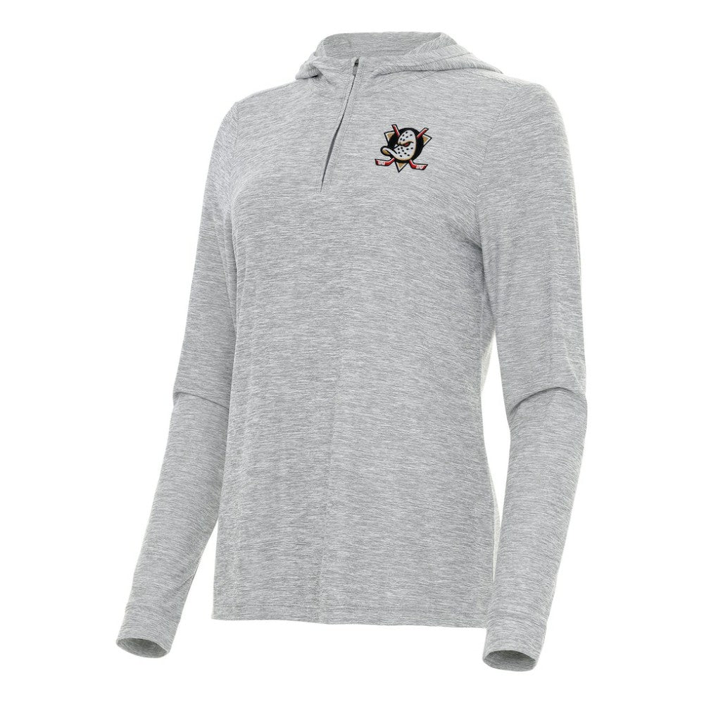 Anaheim Ducks Antigua Women's Daybreak Quarter-Zip Hoodie - Heather Gray | NHL online