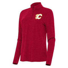 Calgary Flames Antigua Women's Bright Quarter-Zip Top - Heather Red | NHL on sale