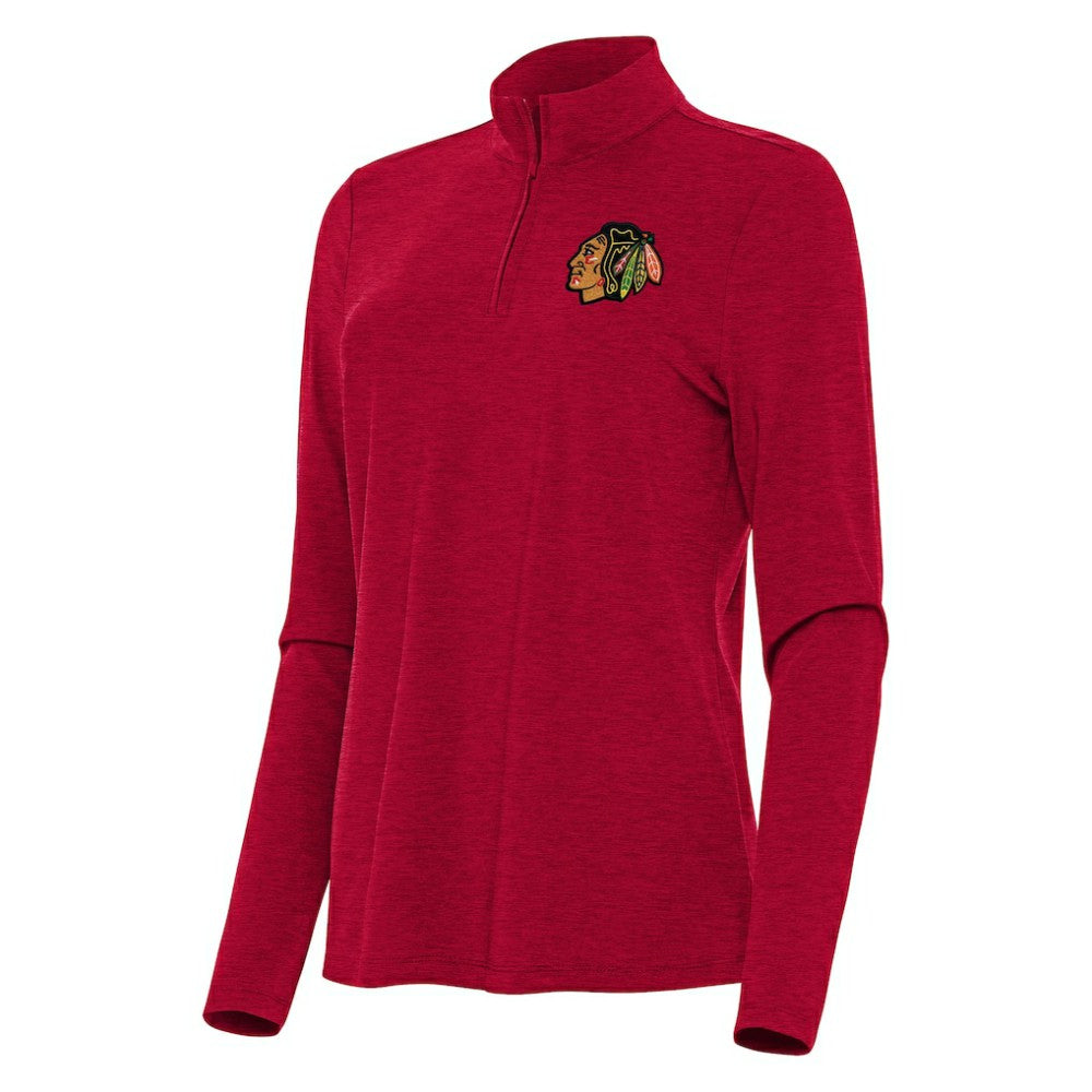 Chicago Blackhawks Antigua Women's Bright Quarter-Zip Top - Heather Red | NHL discount