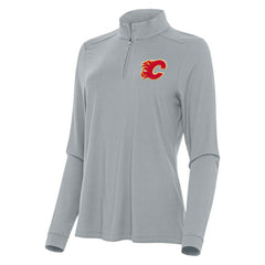 Calgary Flames Antigua Women's Intent Quarter-Zip Top - Gray | NHL online