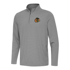 Chicago Blackhawks Antigua Twine Quarter-Zip Top - Black | NHL Lifestyle