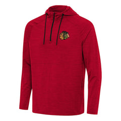 Chicago Blackhawks Antigua Spikes Quarter-Zip Hoodie - Heather Red | NHL Clearance
