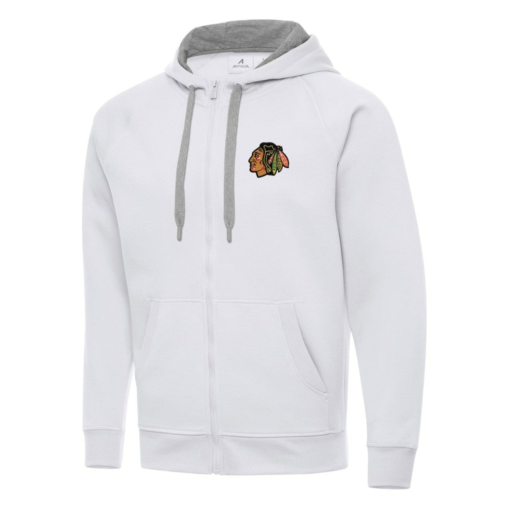 Chicago Blackhawks Antigua Big & Tall Victory Full-Zip Hoodie - White | NHL near me