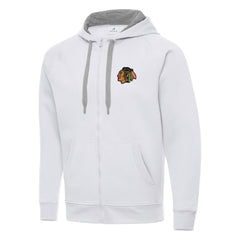 Chicago Blackhawks Antigua Big & Tall Victory Full-Zip Hoodie - White | NHL near me