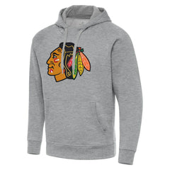 Chicago Blackhawks Antigua Big & Tall Victory Pullover Hoodie - Heather Gray | NHL Lifestyle