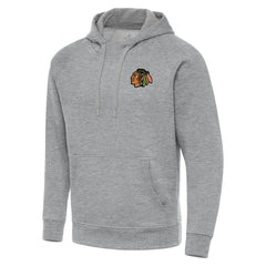 Chicago Blackhawks Antigua Big & Tall Victory Pullover Hoodie - Heather Gray | NHL Clearance