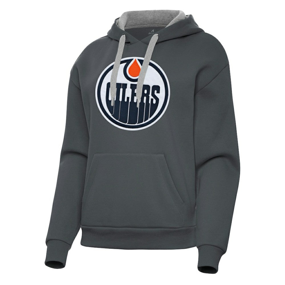 Edmonton Oilers Antigua Women's Victory Pullover Hoodie - Charcoal | NHL discount