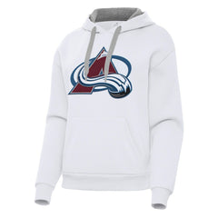 Colorado Avalanche Antigua Women's Victory Pullover Hoodie - White | NHL Lifestyle