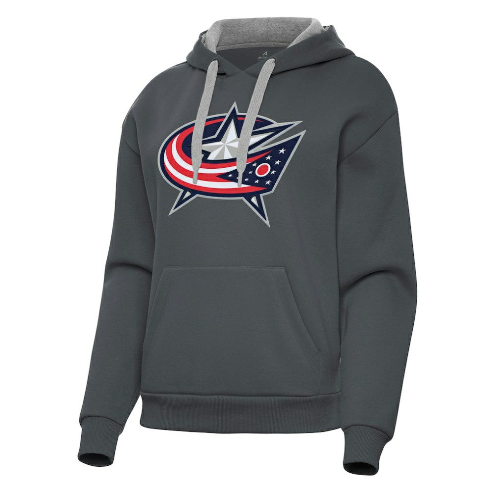 Columbus Blue Jackets Antigua Women's Victory Pullover Hoodie - Charcoal | NHL near me