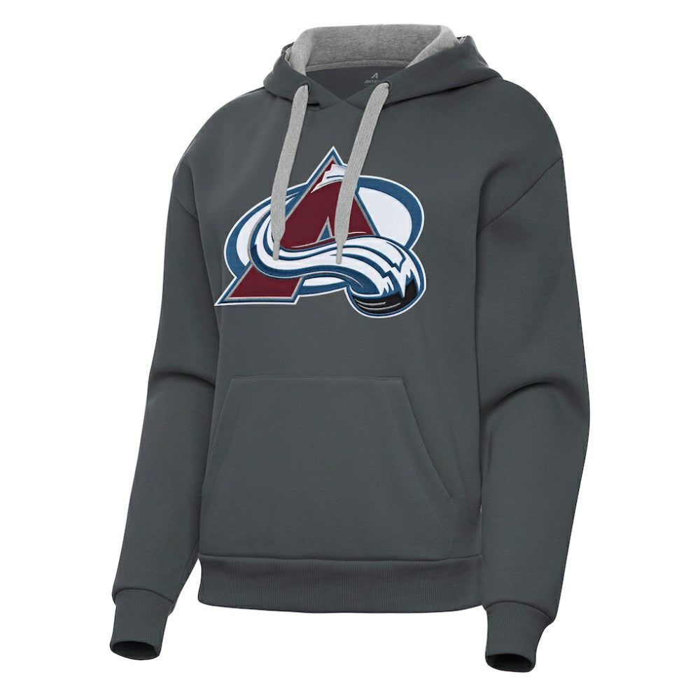 Colorado Avalanche Antigua Women's Victory Pullover Hoodie - Charcoal | NHL Clearance