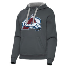 Colorado Avalanche Antigua Women's Victory Pullover Hoodie - Charcoal | NHL Clearance