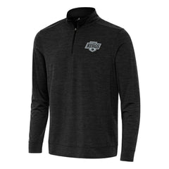 Los Angeles Kings Antigua Bright Quarter-Zip Top - Heather Black | NHL Clearance