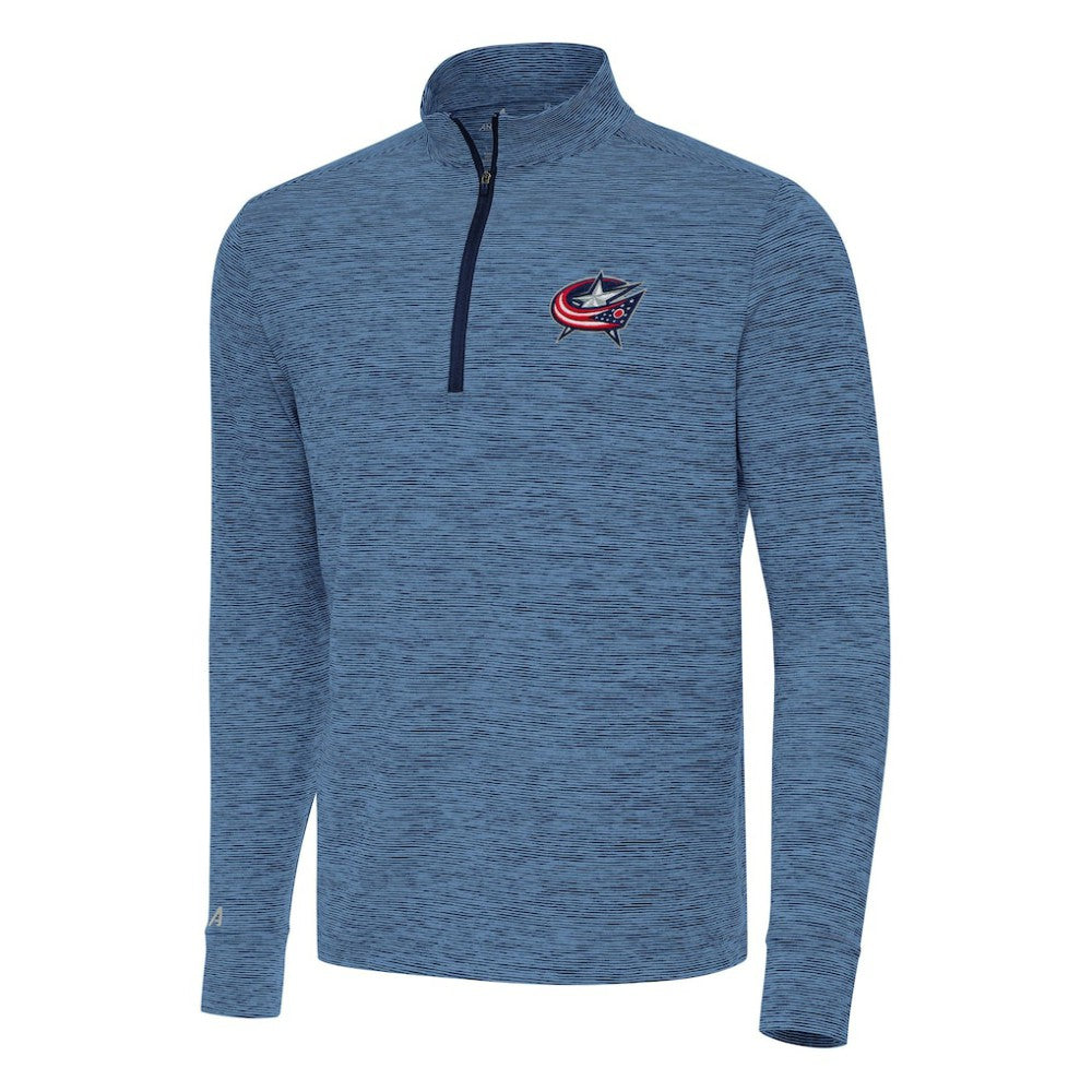 Columbus Blue Jackets Antigua Cause Quarter-Zip Top - Heather Navy | NHL Clearance