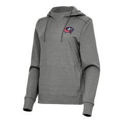 Columbus Blue Jackets Antigua Women's Justice Pullover Hoodie - Heather Black | NHL on sale