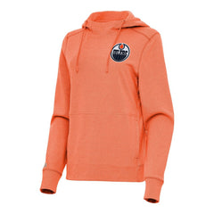 Edmonton Oilers Antigua Women's Justice Pullover Hoodie - Heather Orange | NHL Clearance