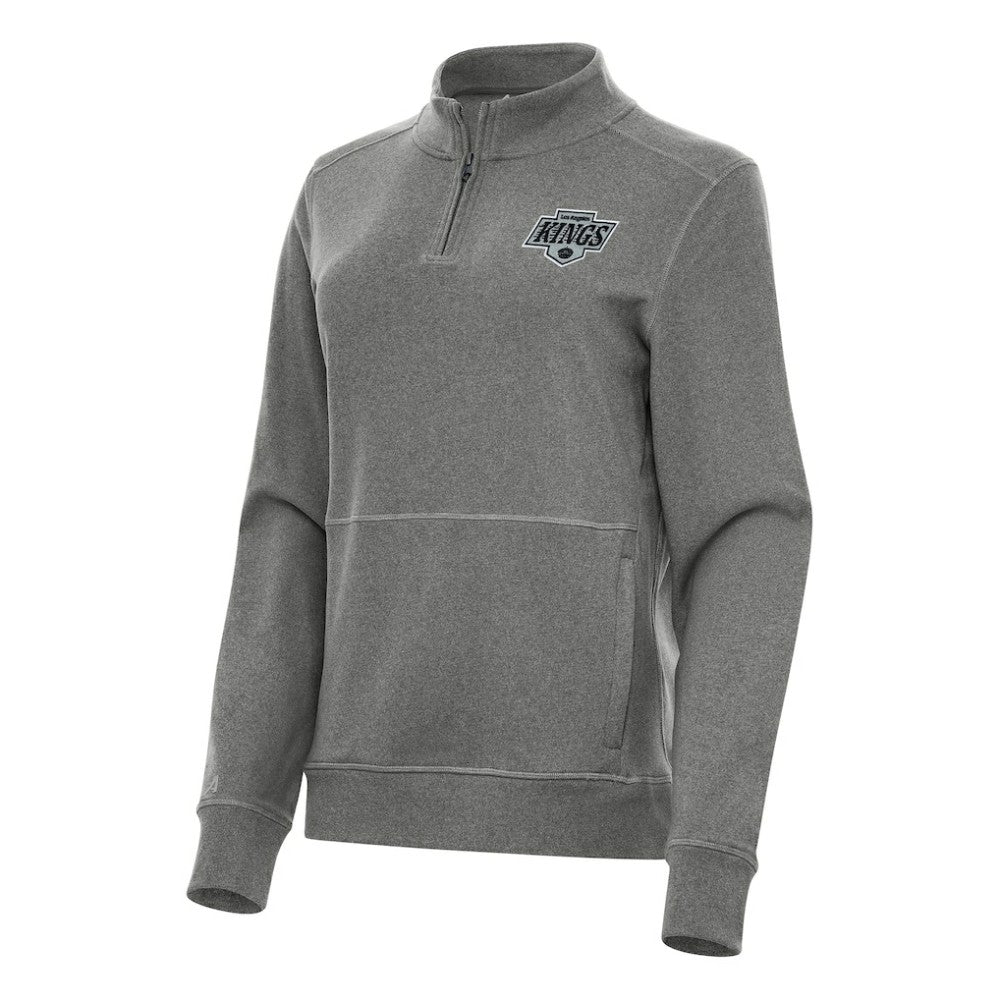 Los Angeles Kings Antigua Women's Crush Quarter-Zip Fleece Sweatshirt - Heather Black | NHL Clearance