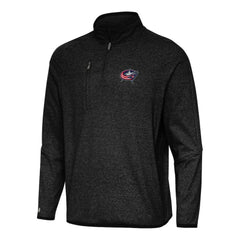 Columbus Blue Jackets Antigua Certain Quarter-Zip Tri-Blend Sweatshirt - Heather Black | NHL Clearance